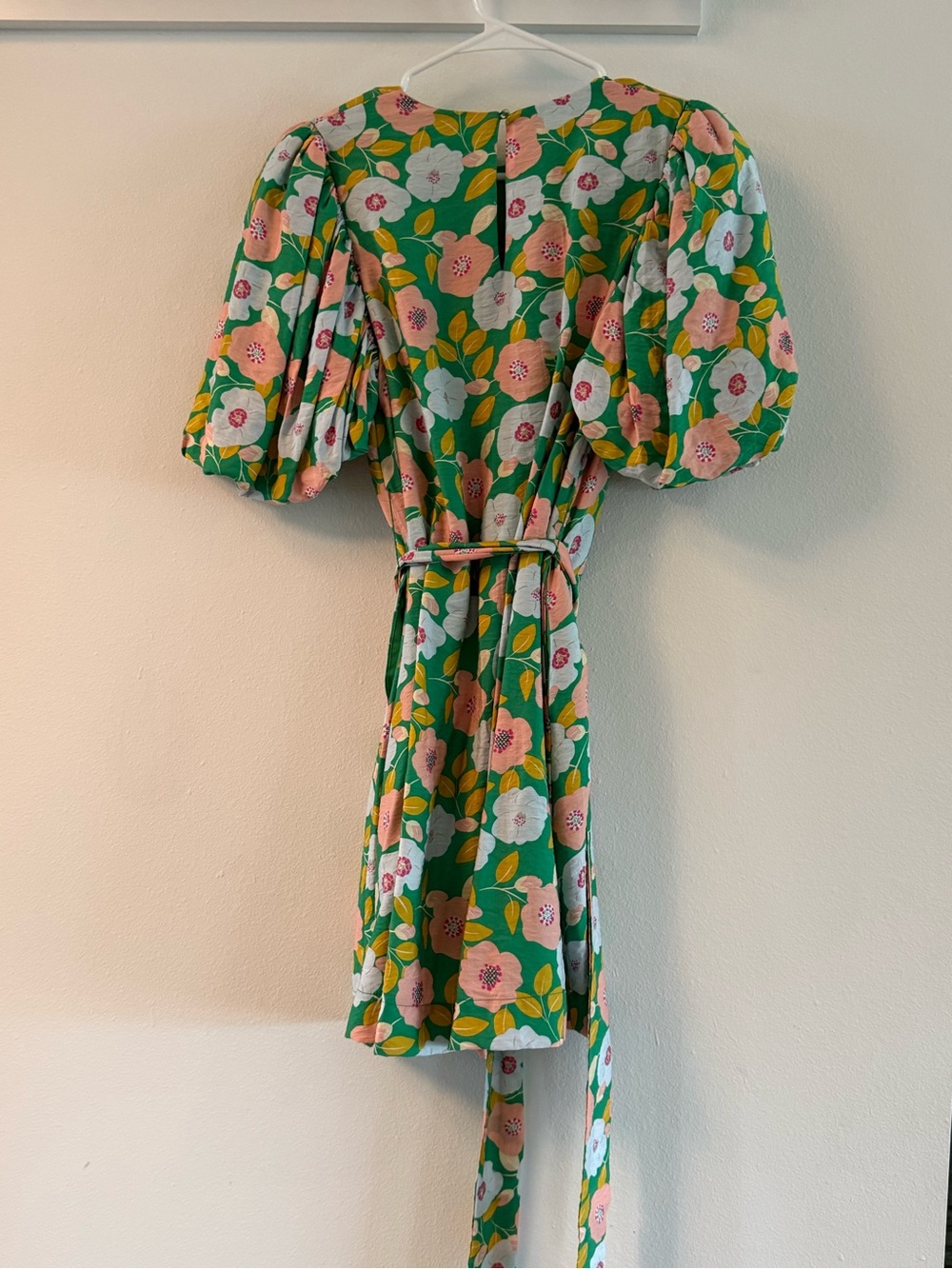 English Factory Green Floral Puff-Sleeve Dress - Picture 2 of 4